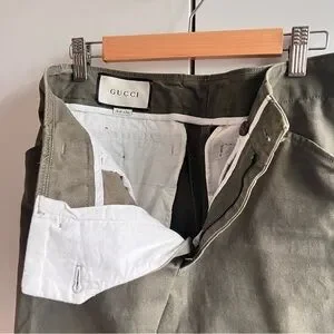 パンツ GUCCI PANTS ARMY GREEN 名作 本物 美品 GUCCI adidas グッチ アディダス GG モノグラム